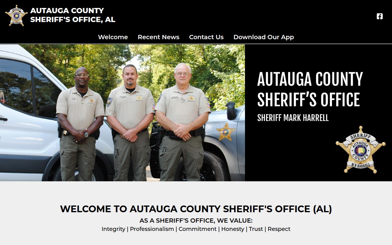 Autauga County Sheriff's Office website and contact information